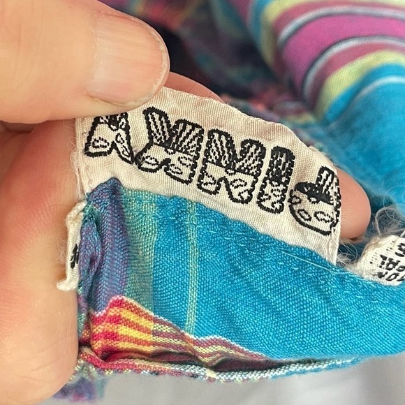 Vintage 1980’s Madras Plaid Cotton Romper Playsuit Pink, Blue, Green Size XS - Picture 12 of 16